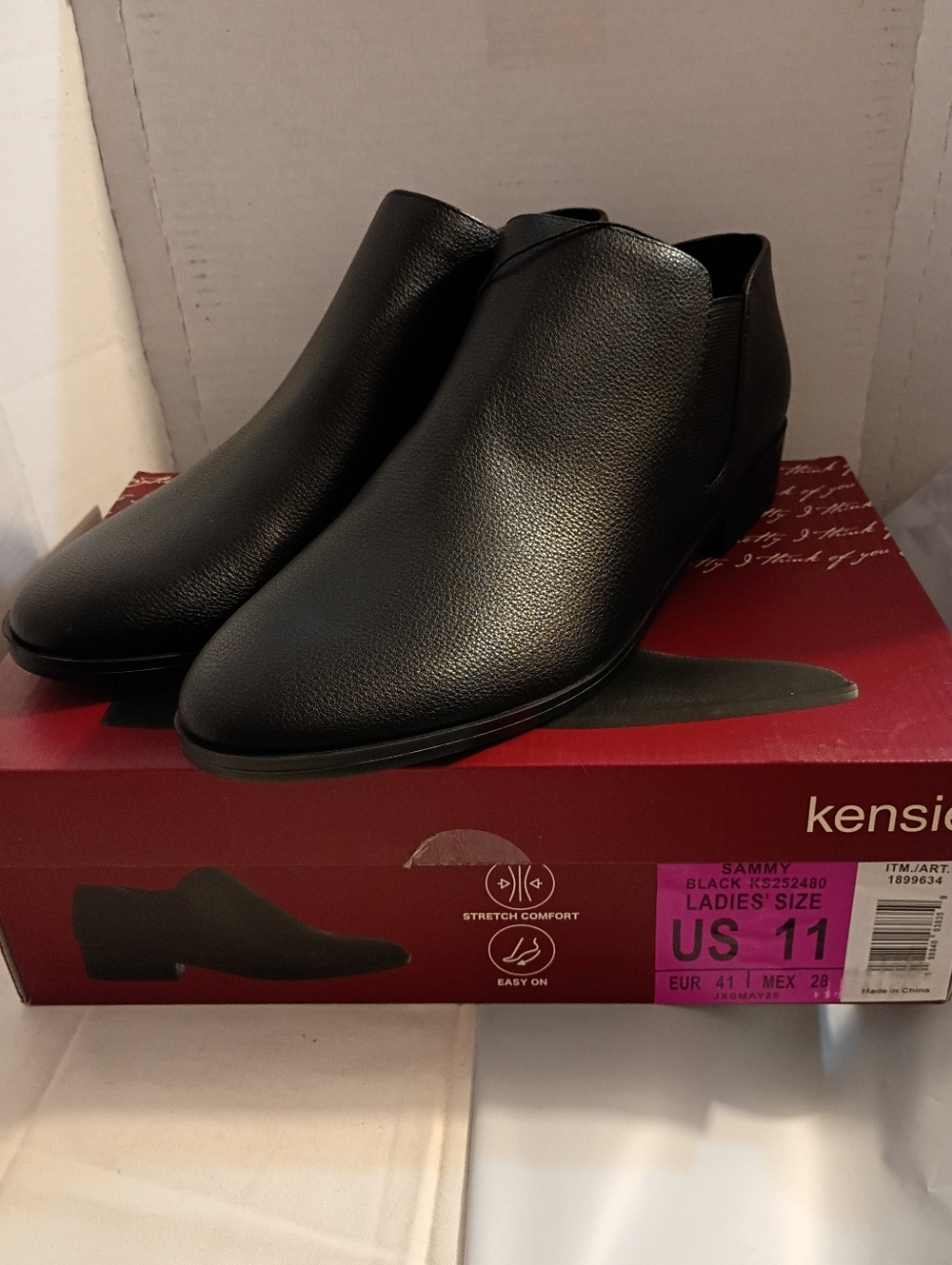 New! Kensie Sammy Bootie Women's Black Side Zipper Comfort Boots Size 11